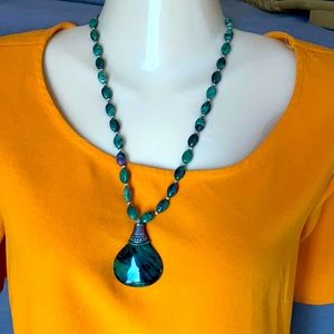 Green Crystal/Stone Necklace